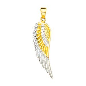 14KT Gold Two Toned Fancy Wing Pendant